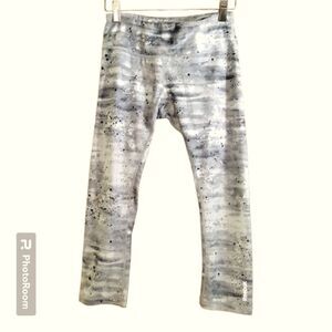 Reebok Gray Splatter Activewear Capri Leggings Sz XS